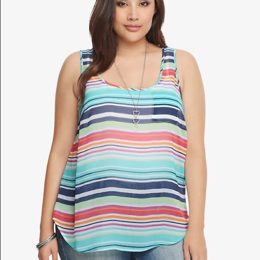 Torrid size 2 Stripped Chiffon Tank